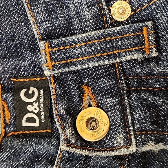 D&G Dolce Gabbanna Midrise Flare Classic Blue Women's Jeans Size 26 - Picture 5 of 16